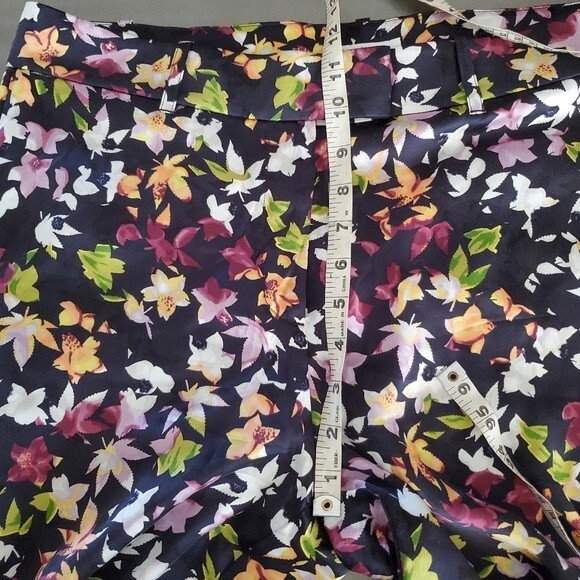 Equipment Florence Silk Trouser Pant High Rise Floral Leaf Straight Leg XL - Picture 11 of 15